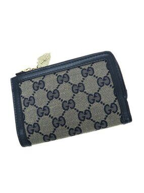 Gucci GG Canvas Compact Wallet Navy Blue